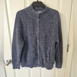 L.L Bean Men's Organic Cotton Waffle Sweater Full Zip Size M